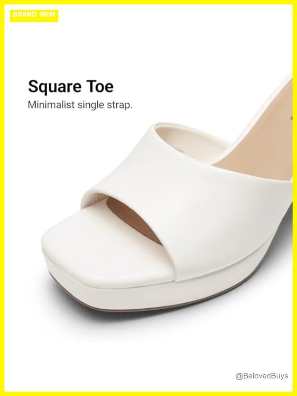 Women's Faux Leather Platform Block Heel Mule Sandals Slip On Square Toe Summer - Picture 5 of 6